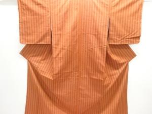 未使用品　縞織出し手織り紬着物